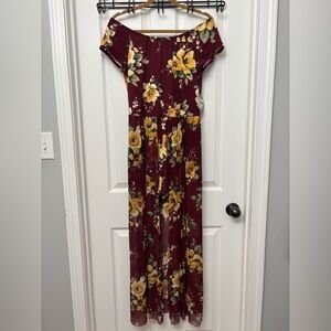 Bebop Floral Off-Shoulder Maxi Romper | Large